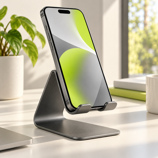 Generated illustrative concept — Arc Desk Phone Stand