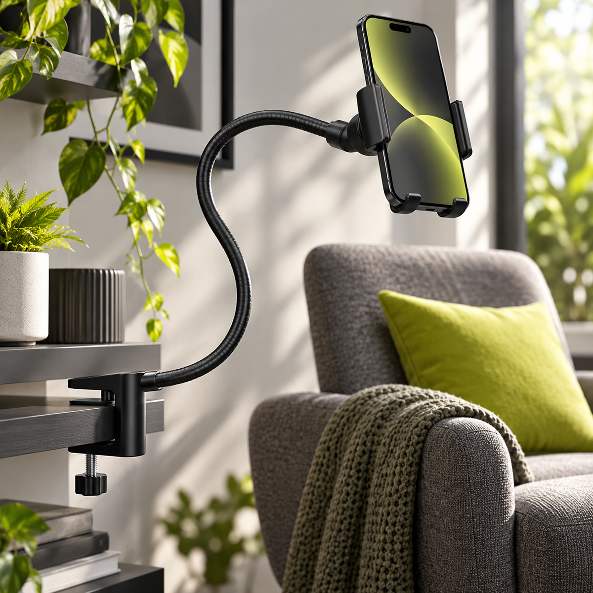 Generated illustrative concept — Flex Arm Phone Holder